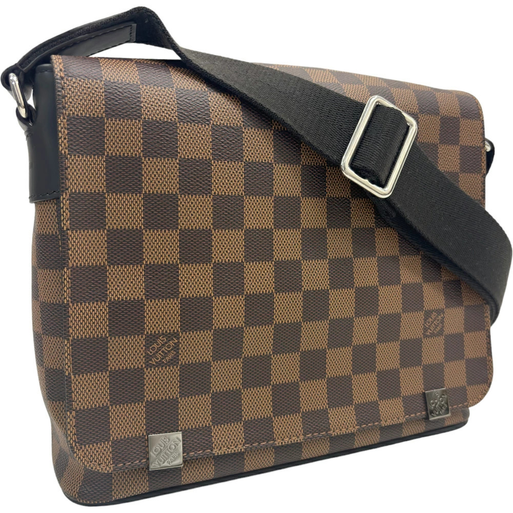 Louis Vuitton District NM Bag Magnetic Flap Ebene Brown Crossbody Shoulder